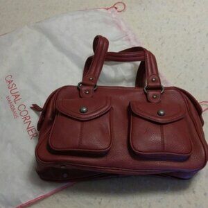 NWT Burgundy leather double handle medium handbag